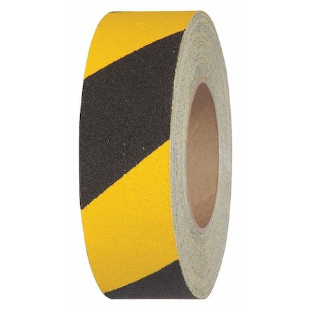 Jessup Safety Track Commercial Grade Anti Slip Grit Roll Aluminum Oxide, Adhesive: Acrylic Black/Yellow, 2" W x 3760-2