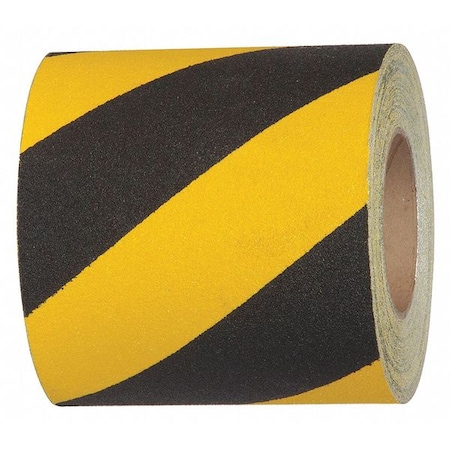 Jessup Safety Track Commercial Grade Anti Slip Grit Roll Aluminum Oxide, Adhesive: Acrylic Black/Yellow, 6" W x 3760-6