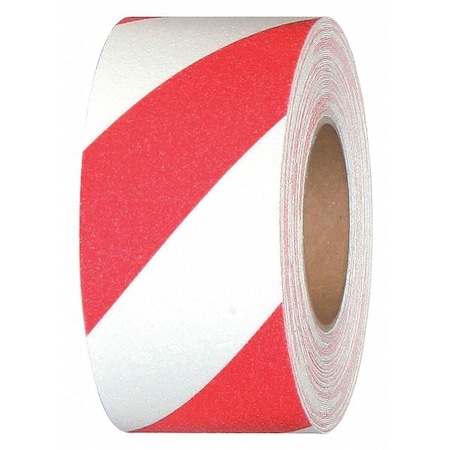 Jessup Safety Track Anti Slip Grit Tape Roll Aluminum Oxide, Adhesive: Acrylic Red/White, 3" W x 60 ft. L, 0.032" Thick 3365-3