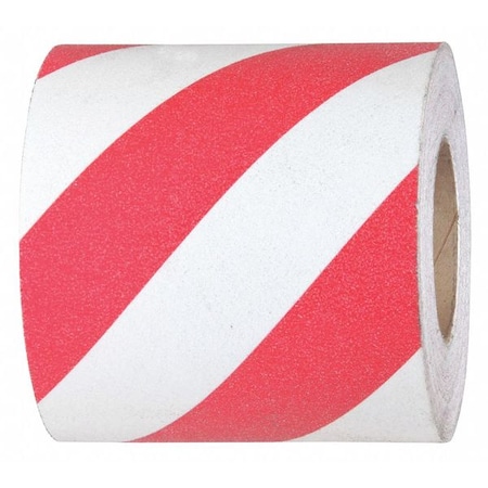 Jessup Safety Track Anti Slip Grit Tape Roll Aluminum Oxide, Adhesive: Acrylic Red/White, 6" W x 60 ft. L, 0.032" Thick 3365-6