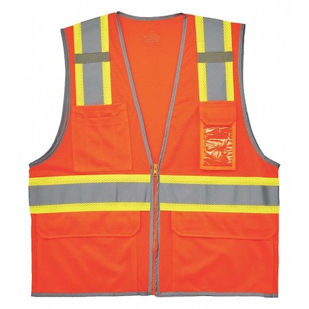 Ergodyne Two Tone Mesh Safety Vest, Orange, L/XL 8246Z