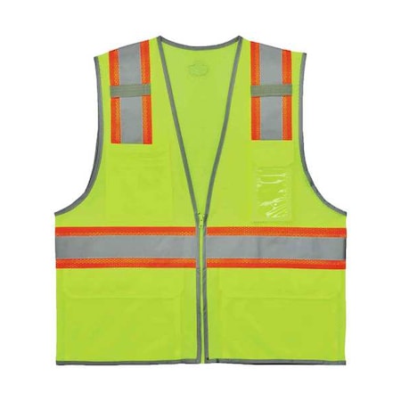 Ergodyne Two Tone Mesh Safety Vest, Lime, L/XL 8246Z