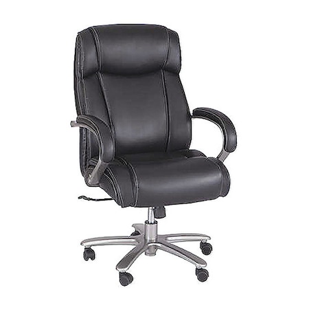 Safco Big and Tall Chair Chair, Big And Tall, High-Back, 500 lb., Loop Arms, 19" to 22-3/4" Height, Black 3502BL