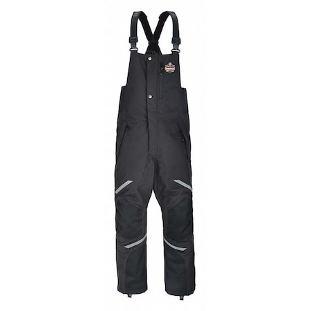 N-Ferno Thermal Bib Overalls, Black, 2XL, Nylon, 47" Waist, Black, 2XL 6471