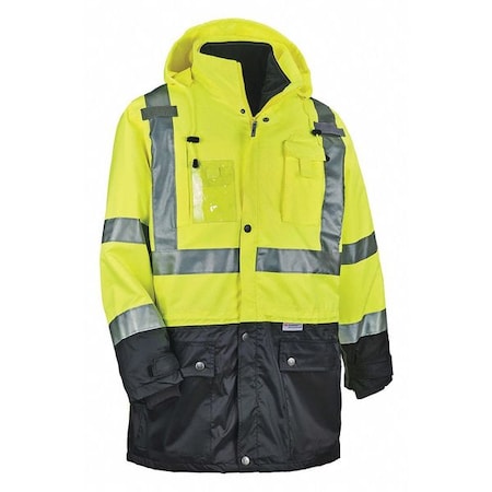 Ergodyne Hi-Vis Thermal Jacket Kit, 300D Oxford Polyester, Hi-Viz Lime, Xl 8388