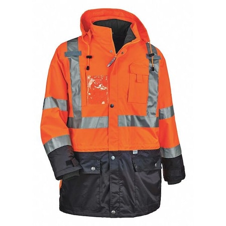 Ergodyne Hi-Vis Thermal Jacket Kit, 300D Oxford Polyester, Hi-Viz Orange, Xl 8388