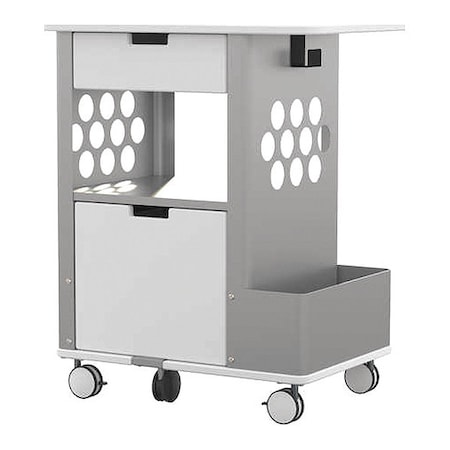 Safco Focal Rolling, Storage Cart, Steel, 1 Shelves, 28" L, 20" W, 33-1/2" H 5202WH