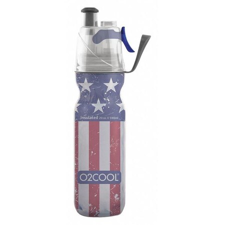 Treva/O2Cool Mist N Sip Insulated, 20oz Bottle, Flag HMCDP10 PA2