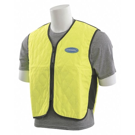 Deltaplus Cooling vest, Hi Viz Lime, Large, Quilted Nylon Outer, HyperKewl Fabric Inner, Nylon Liner, Size L 21571