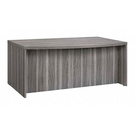 Mayline Bow Front Desk 42" D X 29-1/2" H, 72" W X MDF (Medium Density Fiberboard) - Platform, Gray Steel ABD7242LGS