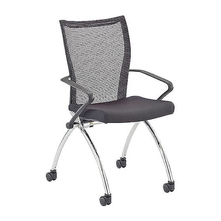 Mayline Training Chair Integrated Arms, 18-1/2" Height, Mesh, Black TSH1BB