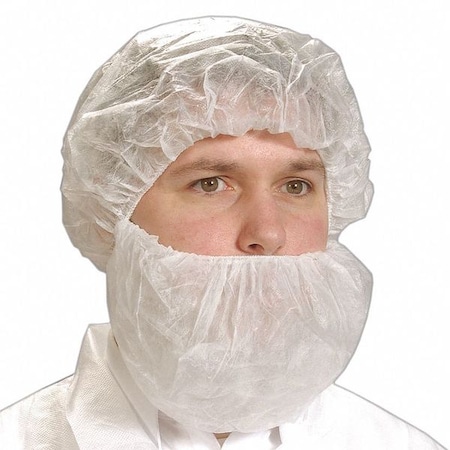Genpro Beard Cover, Disposable, Univ, Package Quantity 1000, Polypropylene, White, Universal, 1000 PK MS-14138-8