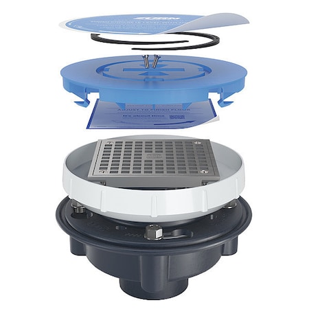 Zurn Round Round Floor Drain, ABS, Nickel Bronze, 3" - 4", Solvent-Weld EZ1-AB3