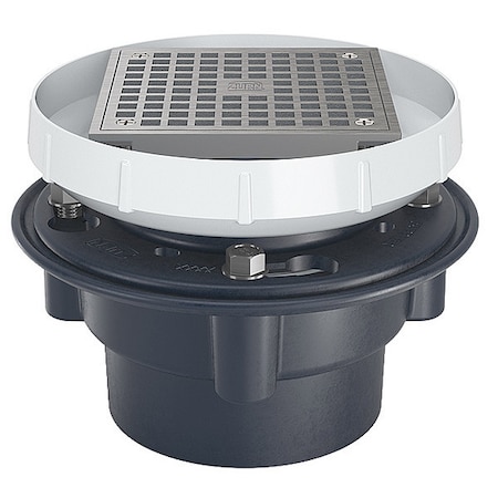 Zurn Round Round Floor Drain, PVC, Nickel Bronze, 3" - 4", Solvent-Weld EZ1-PV3