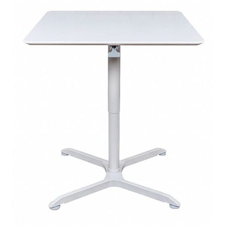 Luxor Square Pneumatic Adj. Table, 36" H, Square, 36" W, White LX-PNADJ-36SQ