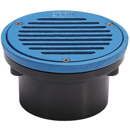 Zurn Round Floor Drain, ABS, Cast Iron, 3", Hub FD2220-AB3