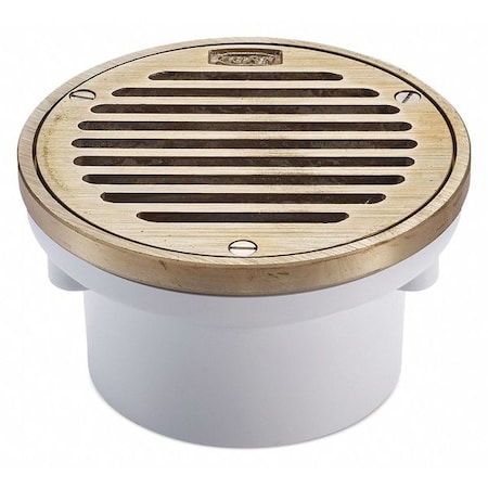 Zurn 4 Pipe Dia Pvc Nickel Bronze Floor Drain Fd2220 Pv4 Nt