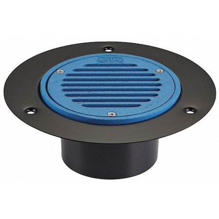 Zurn Round Wood Deck Drain, ABS, Cast Iron, 3", Hub FD2240-AB3
