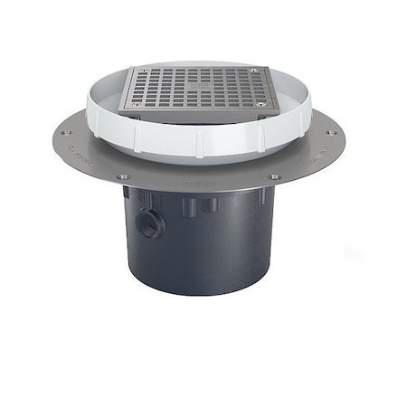 Zurn Round Adjustable Round Drain, PVC, Nickel Bronze, 4", Solvent-Weld EZ2-PV4