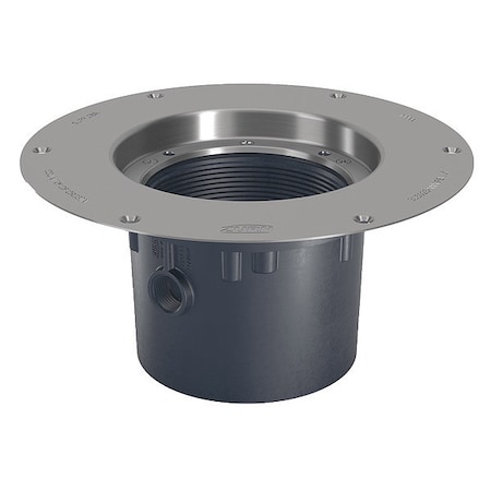 Zurn Round Adjustable Round Drain, PVC, Stainless Steel, 4", Solvent-Weld EZ2-PV4-SS-CC