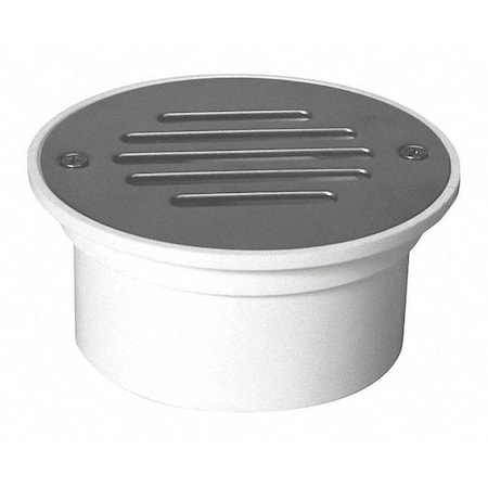 Zurn Floor Floor Drain, ABS, Stainless Steel, 3" x 4", Solvent-Weld FD2202-PVC