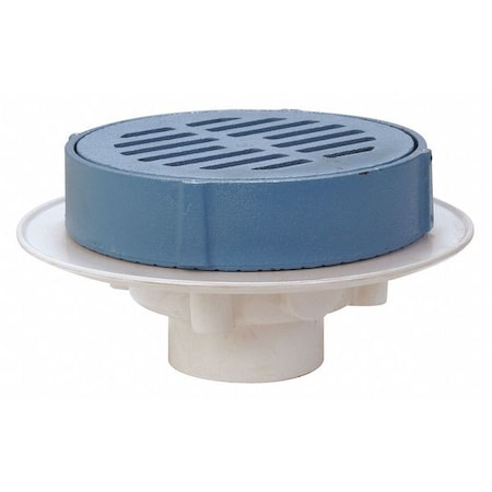 Zurn Floor Floor Drain, PVC and Cast Iron, 2", Hub FD2350-PV2