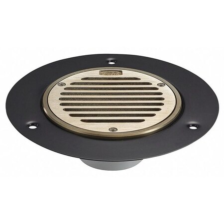 Zurn PVC, Nickel Bronze Round Wood Deck Drain FD2240-PV4-NT