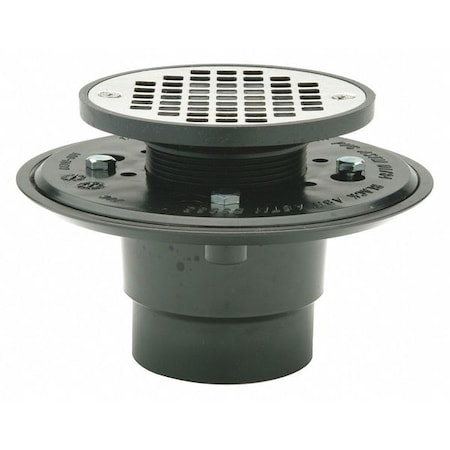 Zurn Square Shower Drain, ABS, Stainless Steel, 2" x 3", threaded FD2254-AB2