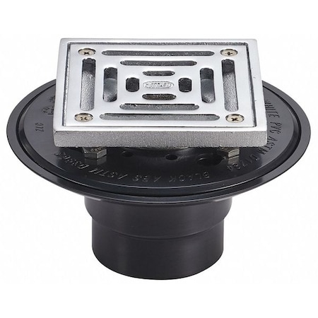 Zurn Square Shower Drain, Brass, ABS, 2" x 3", Solvent-Weld FD2254-AB2-CS4