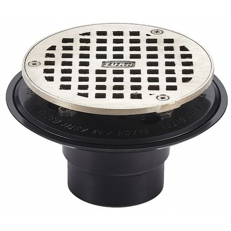 Zurn Adjustable Shower Drain, ABS, Nickel, Bronze, 2" x 3", Solvent-Weld FD2254-AB2-R5