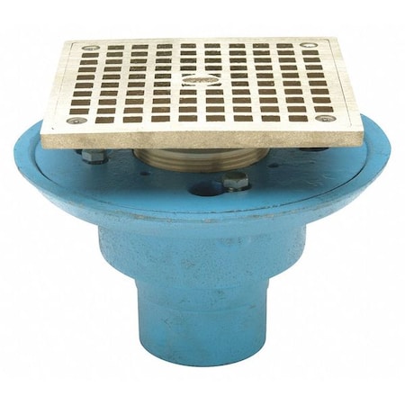 Zurn Adjustable Shower Drain, Cast Iron, Nickel Bronze, 2", No-Hub FD2254-NH2-S5