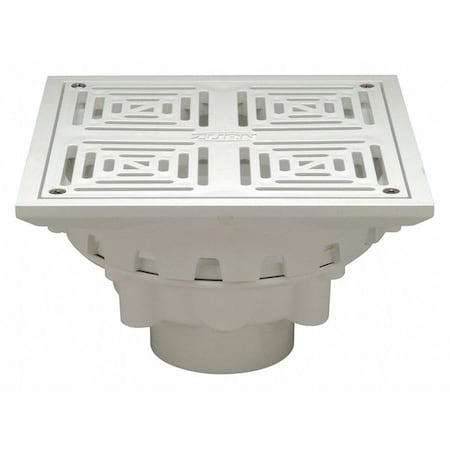 Zurn Square Floor Drain, PVC, 2", Solvent-Weld FD2283-PV3