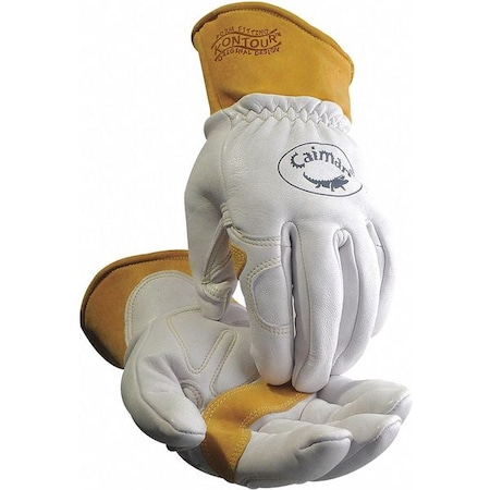 Caiman 1871 Welding Gloves, Straight Cuff, Wing Thumb, Premium Goatskin, M, 1 PR 1871-4