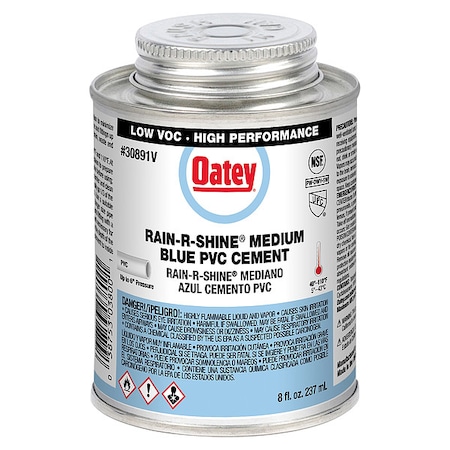Oatey Cement, Brush-Top Can, 8 fl oz, Blue 30891V