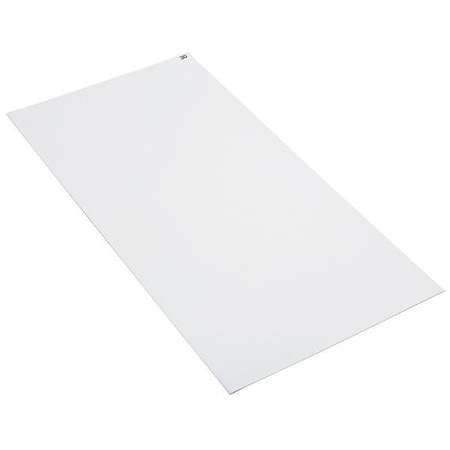 CONDOR Tacky Floor Mat, 36 in Wide x 60 in Long, 2 mil Thickness, Polyethylene, White, Pack of 4 31AN21