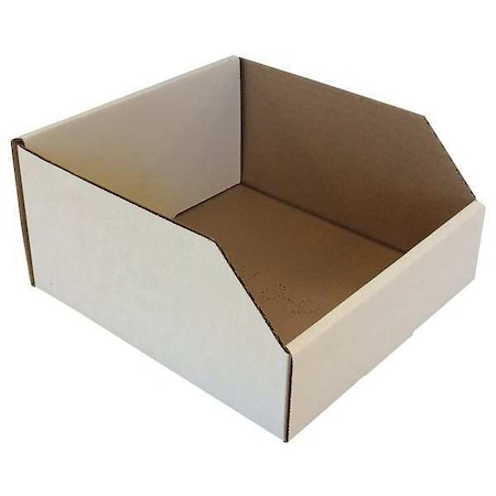 Packaging Of America Corrugated Shelf Bin, Cardboard, 8 in W, 4 1/2 in H, White BIN 8-9
