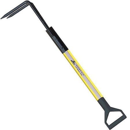 Leatherhead Tools Rubbish Hook, 12 ft. Dog Bone Pole, HiViz Yellow, D-Handle DBY-12RH-D