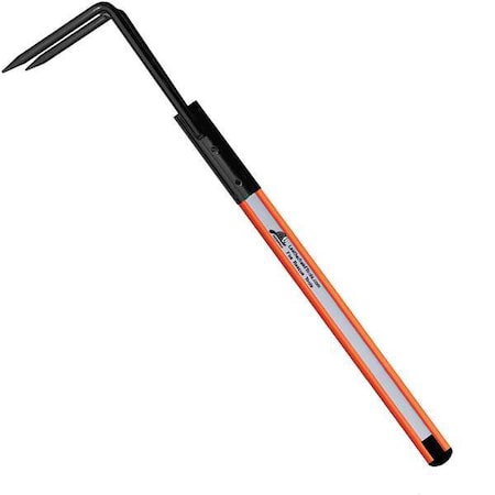 Leatherhead Tools Rubbish Hook, 6 ft. Dog Bone Pole, HiViz Orange DBO-6RH-B