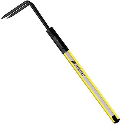 Leatherhead Tools Rubbish Hook, 4 ft. Dog Bone Pole, HiViz Yellow DBY-4RH-B