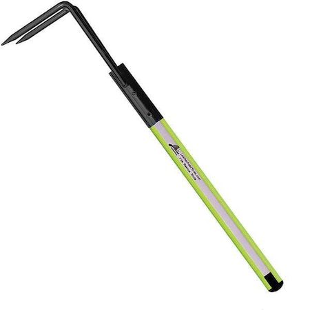 Leatherhead Tools Rubbish Hook, 8 ft. Dog Bone Pole, HiViz Lime, D-Handle DBL-8RH-B