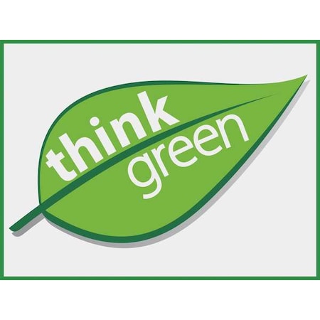 Accuform Poster, Think Green, 17 in H x, 22 in W, Plastic SP124525L