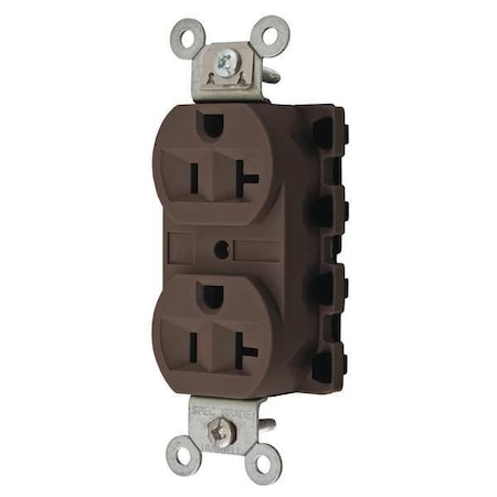 Hubbell Wiring Device-Kellems Straight Blade Receptacle, 5-20R, 20 A, 125V AC, 2 Pole, 3 Wire, Flush Mount, Grounded SNAP5362A