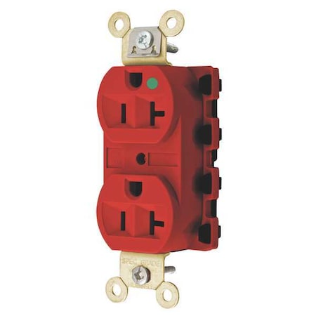 Hubbell Wiring Device-Kellems Straight Blade Receptacle, 5-20R, 20 A, 125V AC, 2 Pole, 3 Wire, Flush Mount, Grounded SNAP8300RA