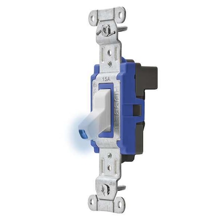 Hubbell Wiring Device-Kellems Illminatd Wall Swtch, 1-Pole, 15A, 120/277V SNAP1201ILW