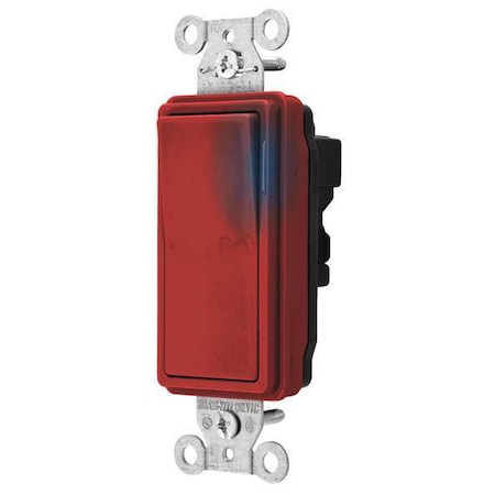 Hubbell Wiring Device-Kellems Illuminated Wall Switch, 3-Way, 20A, Red SNAP2123ILR