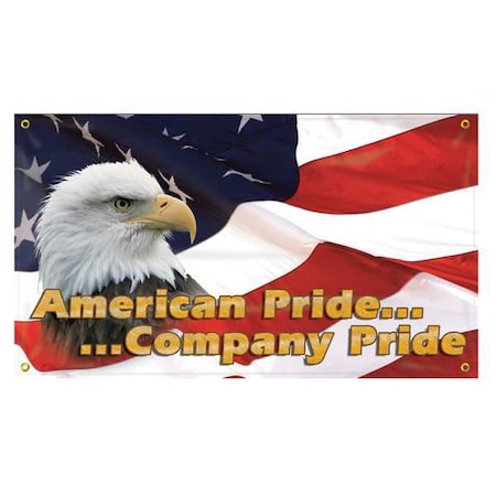 Accuform Banner, American PrideÂ¿Company Pride, 28 in H x, 48 in W, Poly Sheeting MBR418