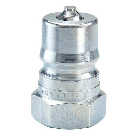 PARKER Hydraulic Quick Connect Hose Coupling, Steel Body, Ball Lock, 9/16"-18 Thread Size, 60 Series H2-63-T6