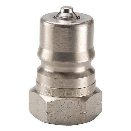 PARKER Hydraulic Quick Connect Hose Coupling, 303 Stainless Steel Body, Ball Lock, 3/4"-14 Thread Size SH6-63