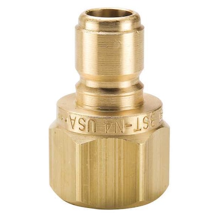 PARKER Hydraulic Quick Connect Hose Coupling, Brass Body, Sleeve Lock, 3/8"-18 Thread Size, ST Series BST-N3