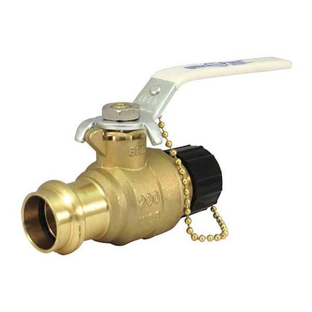 Milwaukee Valve 3/4" Press x Hose Cap Brass Ball Valve Inline UPBA-480BH-  34